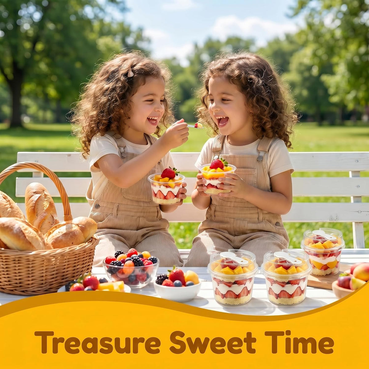 20 Pack 8 oz Dessert Cups with Lids and Spoons