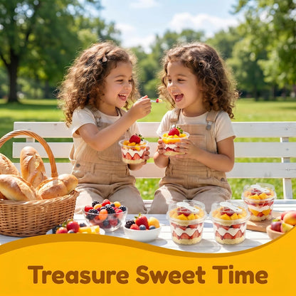 20 Pack 8 oz Dessert Cups with Lids and Spoons