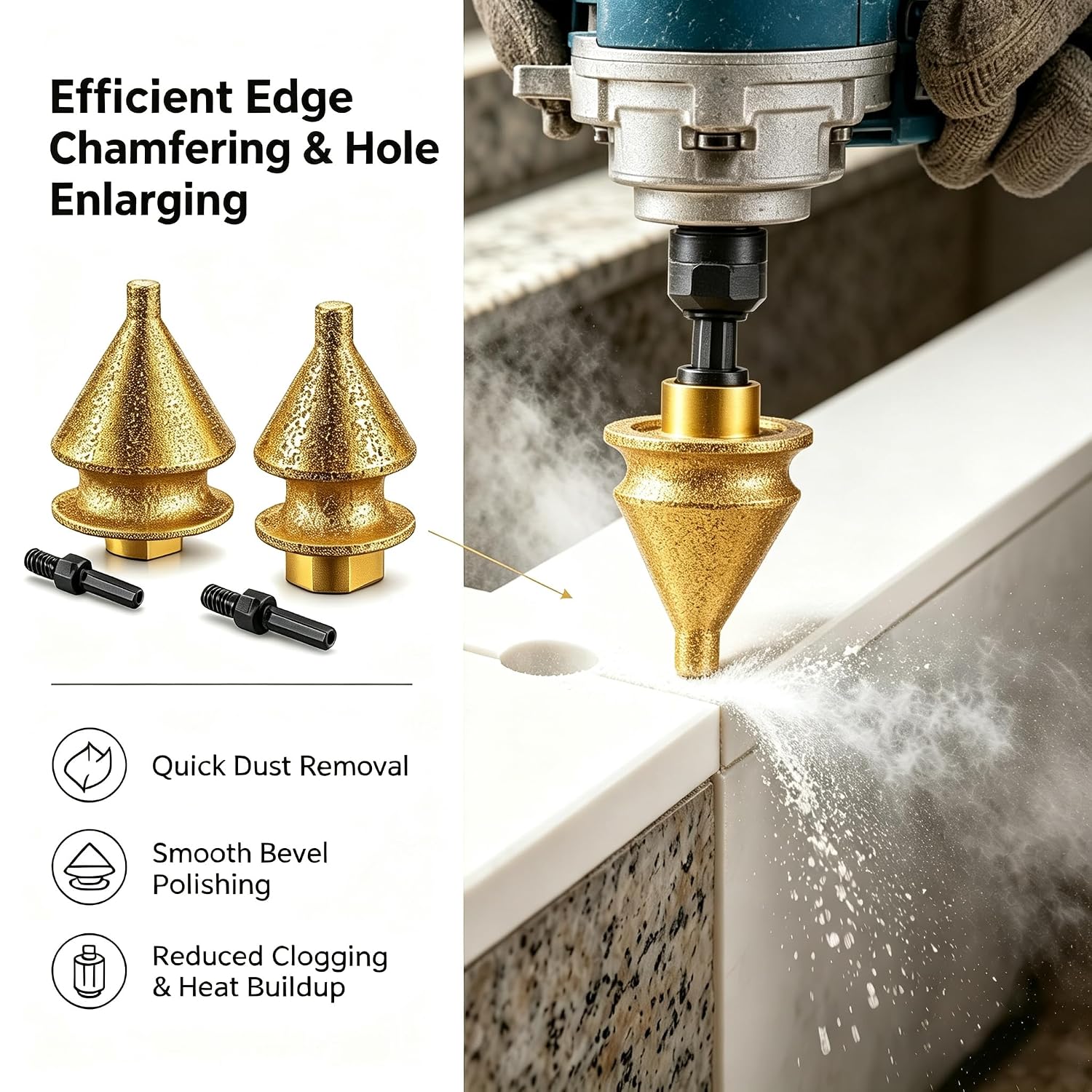 4-in-1 Brazed Diamond Chamfering for Tile Stone Marble