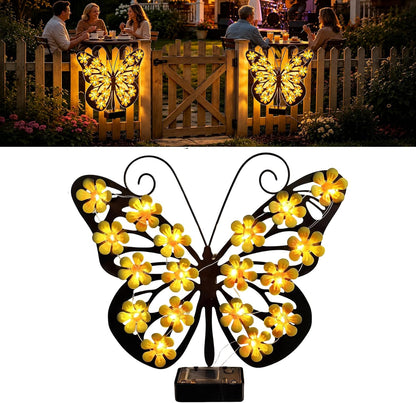Solar Lights Outdoor Metal Butterfly Wall Decor Ip65 Waterproof