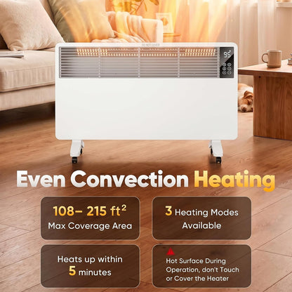 Convection Panel Space Heater for Indoor Use with APP & Remote