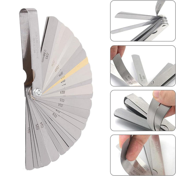 Spark Plug Gapping Tool with 32 Blade Steel Feeler Gauge