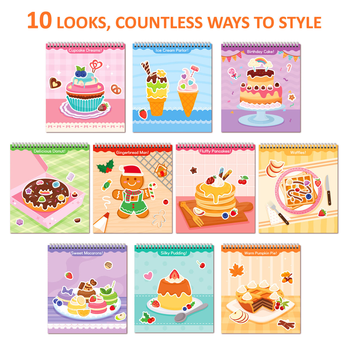 DIY Dessert & Food Sticker Activity Book (Reusable Stickers)