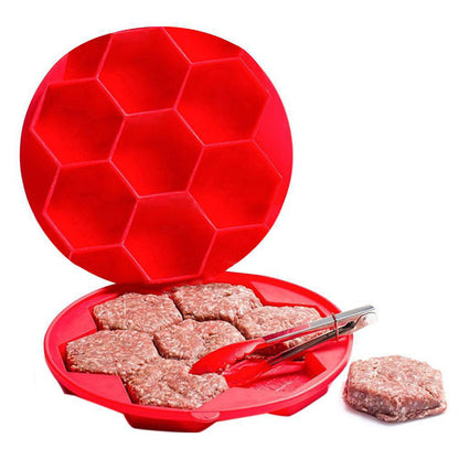 7-Hole Hexagonal Silicone Burger Patty Mold