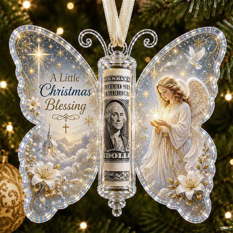 Christmas Cash Gift Butterfly Holder Ornament