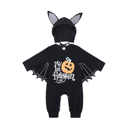 Baby Bat Costume Boy Girls Halloween Outfit with Hat for 0-24 Months