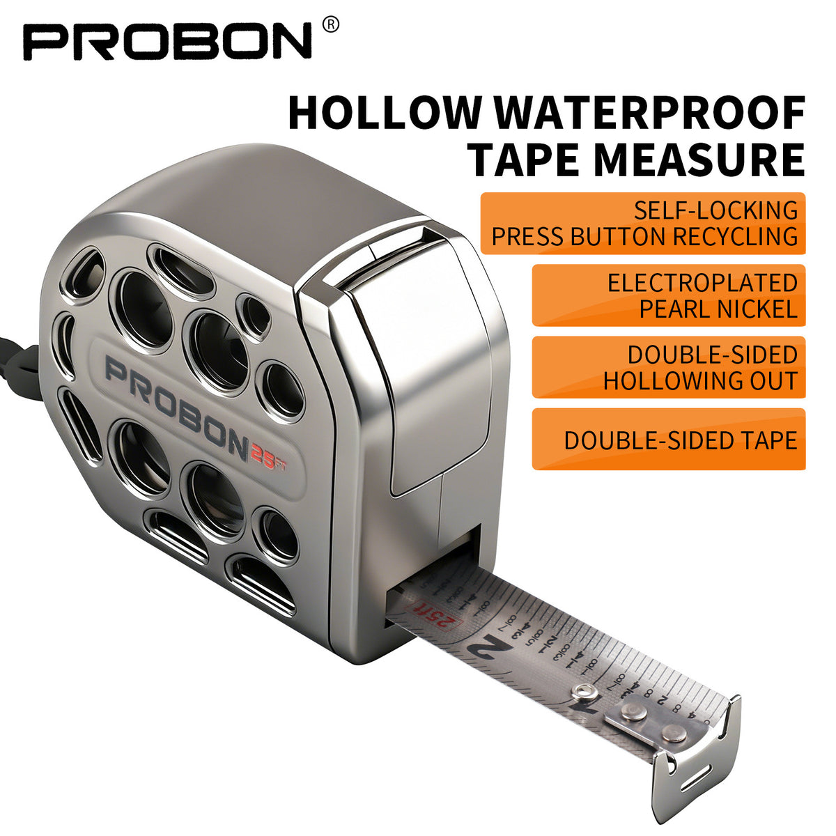 Hollow Auto Lock Stainless Steel Tape Measure,Anti-Fall, Wear-Resistant