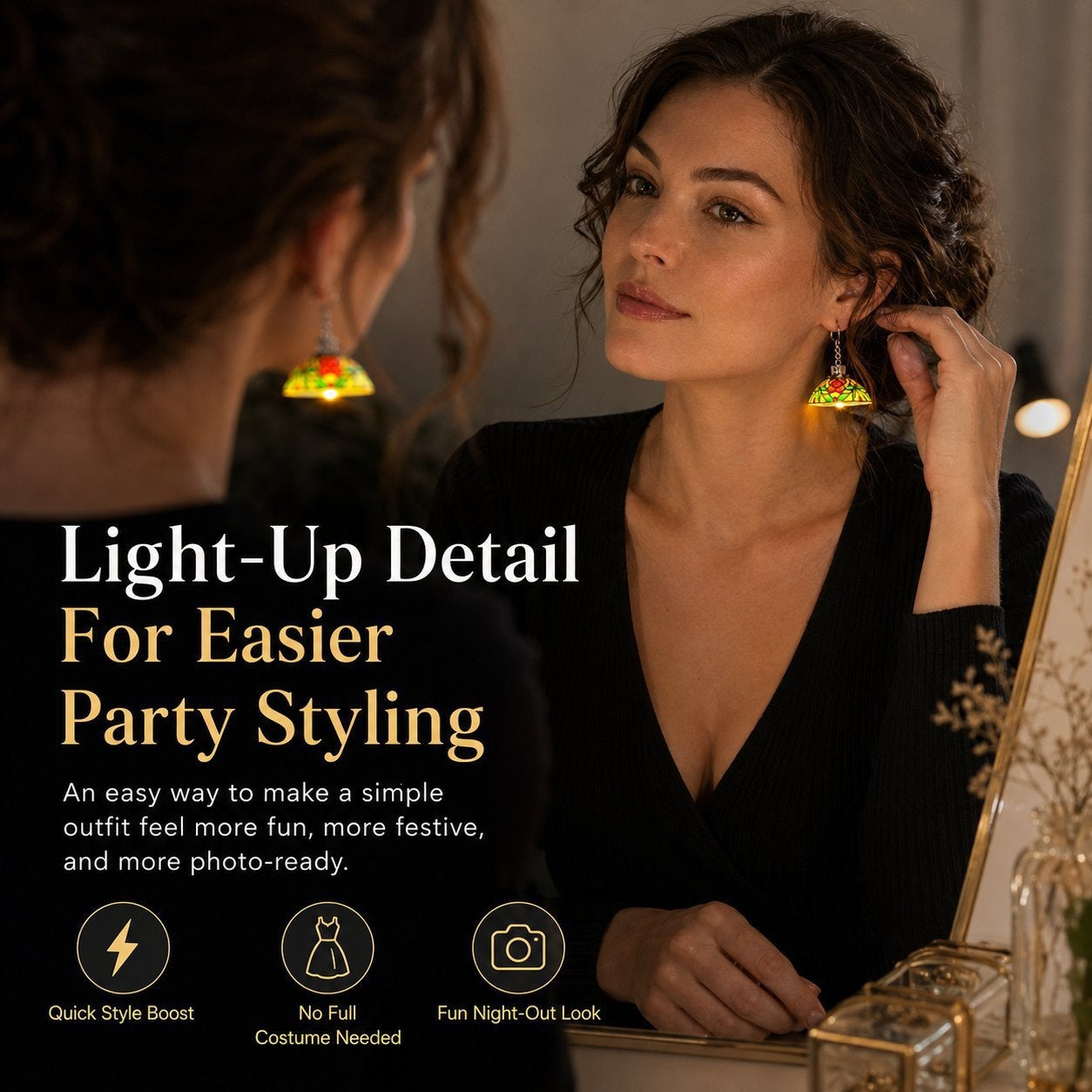 Earring pendant-Mini Chandelier Light Earrings For Costume Party