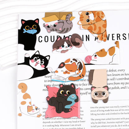 10 Pcs Cute Cartoon Cat Magnetic Bookmarks