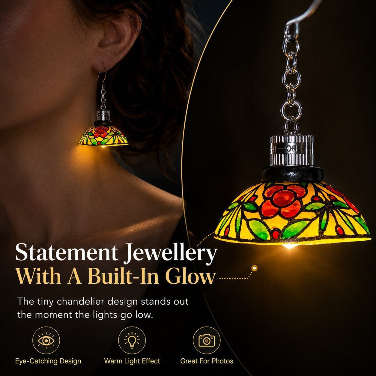 Earring pendant-Mini Chandelier Light Earrings For Costume Party