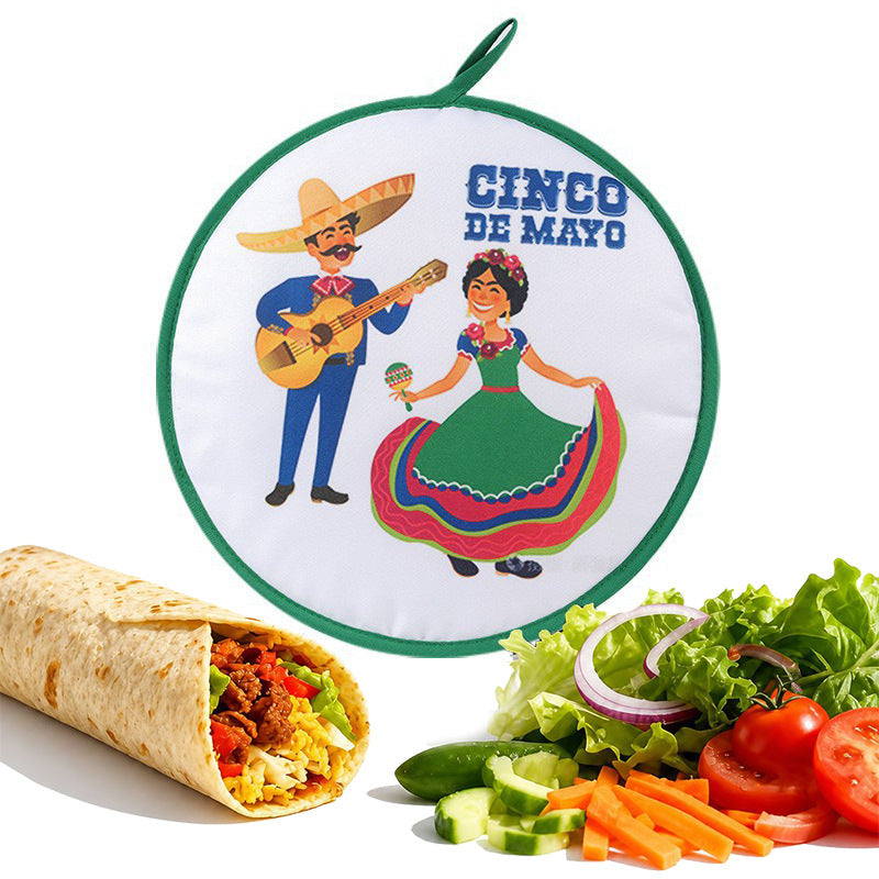 Mexican Insulated Cloth Pouch for Tortillas, Tacos, Naan, and Pizza Rolls