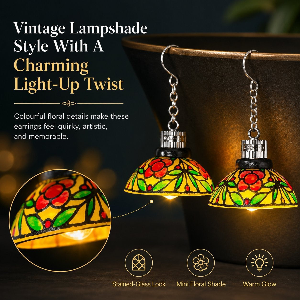 Earring pendant-Mini Chandelier Light Earrings For Costume Party