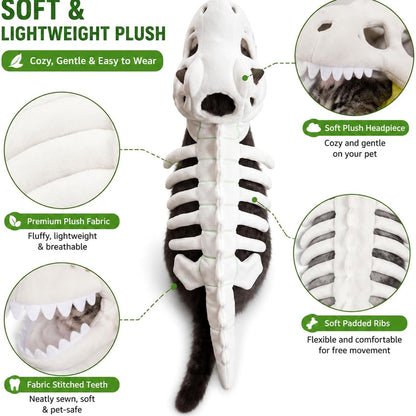 Glow-in-the-dark Dinosaur Skeleton Cat Costume