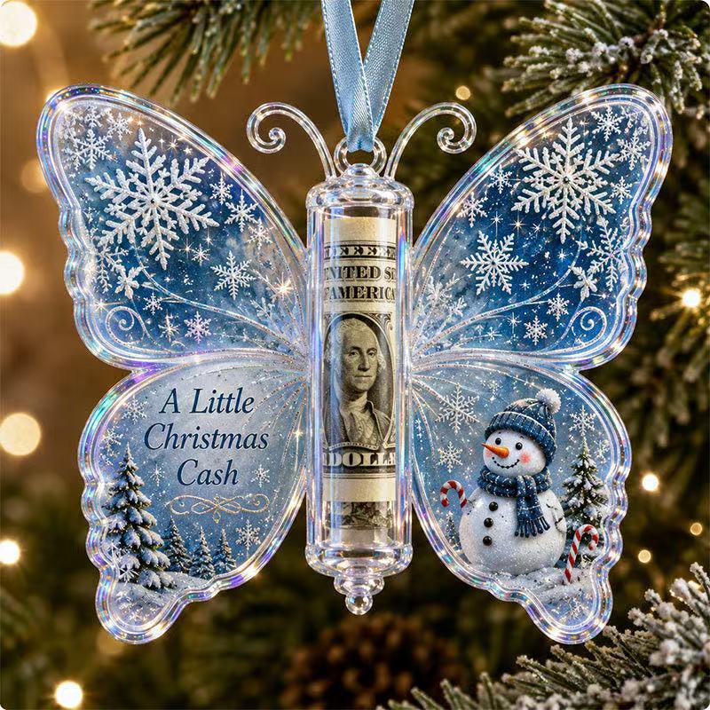 Christmas Cash Gift Butterfly Holder Ornament