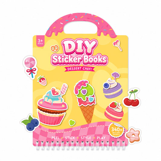 DIY Dessert & Food Sticker Activity Book (Reusable Stickers)