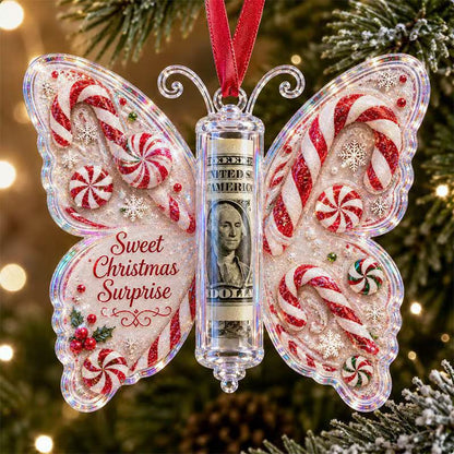Christmas Cash Gift Butterfly Holder Ornament