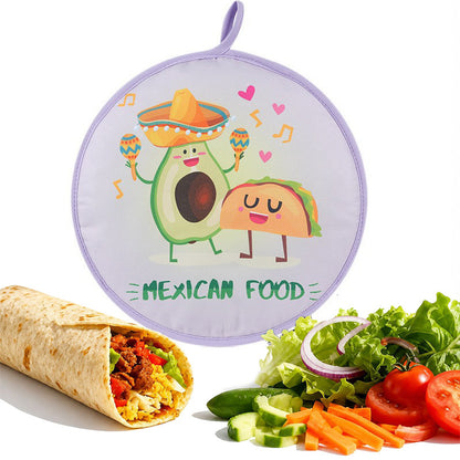 Mexican Insulated Cloth Pouch for Tortillas, Tacos, Naan, and Pizza Rolls