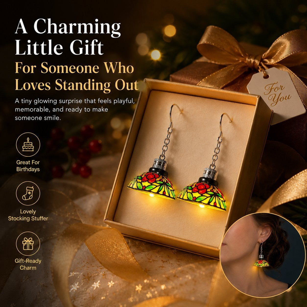 Earring pendant-Mini Chandelier Light Earrings For Costume Party