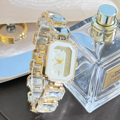 Luxury Women’s Crystal Bracelet Watch Minimalist Dial Diamond Bangle