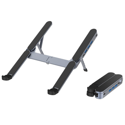 Ultra Compact Laptop Stand with 5 USB Ports for Travel, Library, Home, Office, Cafe