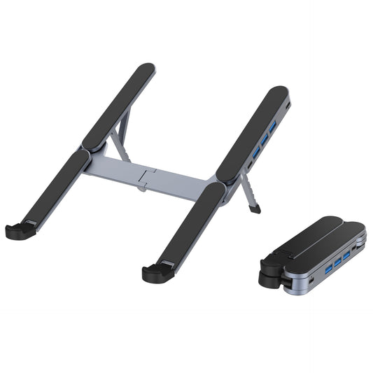 Ultra Compact Laptop Stand with 5 USB Ports for Travel, Library, Home, Office, Cafe