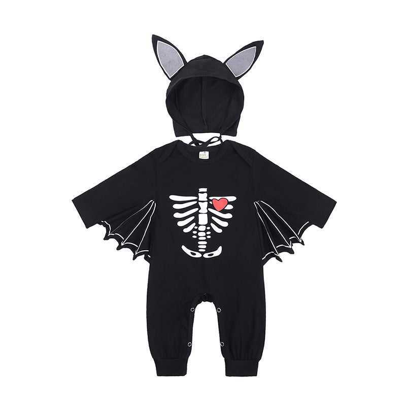 Baby Bat Costume Boy Girls Halloween Outfit with Hat for 0-24 Months
