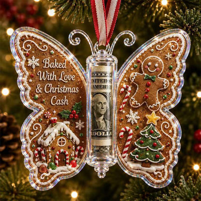 Christmas Cash Gift Butterfly Holder Ornament