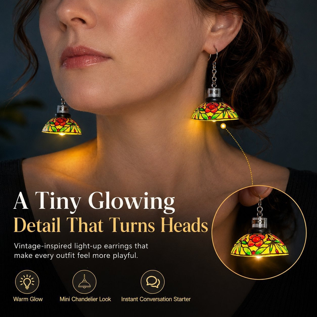 Earring pendant-Mini Chandelier Light Earrings For Costume Party