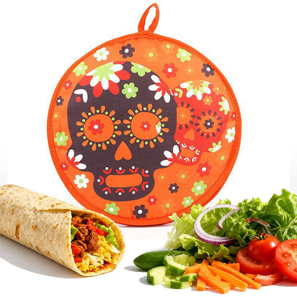 Mexican Insulated Cloth Pouch for Tortillas, Tacos, Naan, and Pizza Rolls