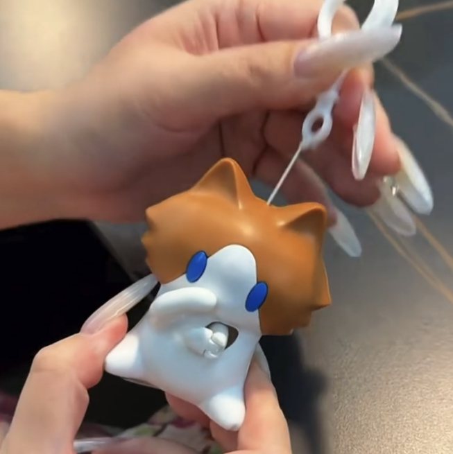 Pull It to Move, Super Cute Monthly Cat Pull-String Keychain Toy