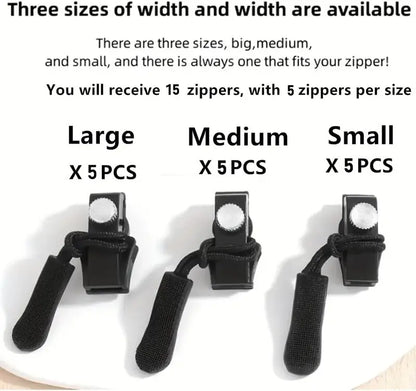 15 Pcs Universal Zipper Repair Kit - 3 Different Size Replacement Zipper